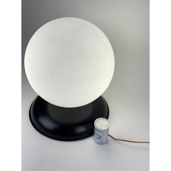 Vtg MCM Bakelite Style Globe Orb Table Accent Lamp Light w/ Aluminum Base Large - Picture 9 of 14
